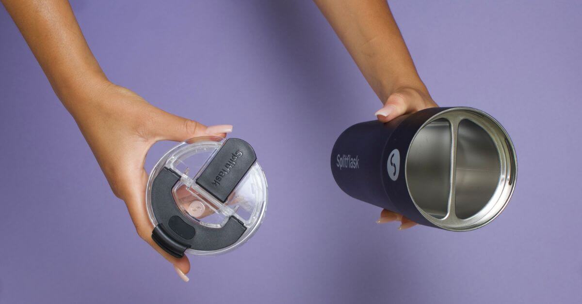 Splitflask Dual Chamber Vacuum Insulate Travel Mugs For Coffee & Water
– Splitflask: 2-In-1 Stainless Steel Tumbler
