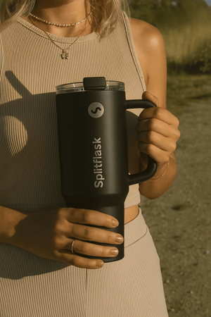 DUAL CHAMBER 40oz TUMBLER w/ HANDLE (Ships in September) - Splitflask: 2-In-1 Stainless Steel Tumbler