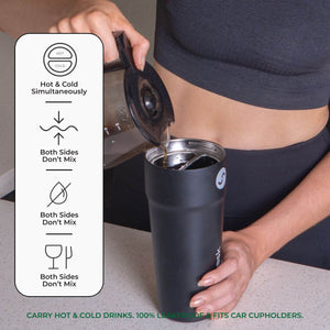 30oz DUAL BEVERAGE TUMBLER - Splitflask: 2-In-1 Stainless Steel Tumbler