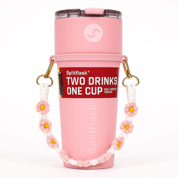 Hand-Woven Daisy Carrier – Compatible with 30oz & 40oz Splitflask - Splitflask: 2-In-1 Stainless Steel Tumbler