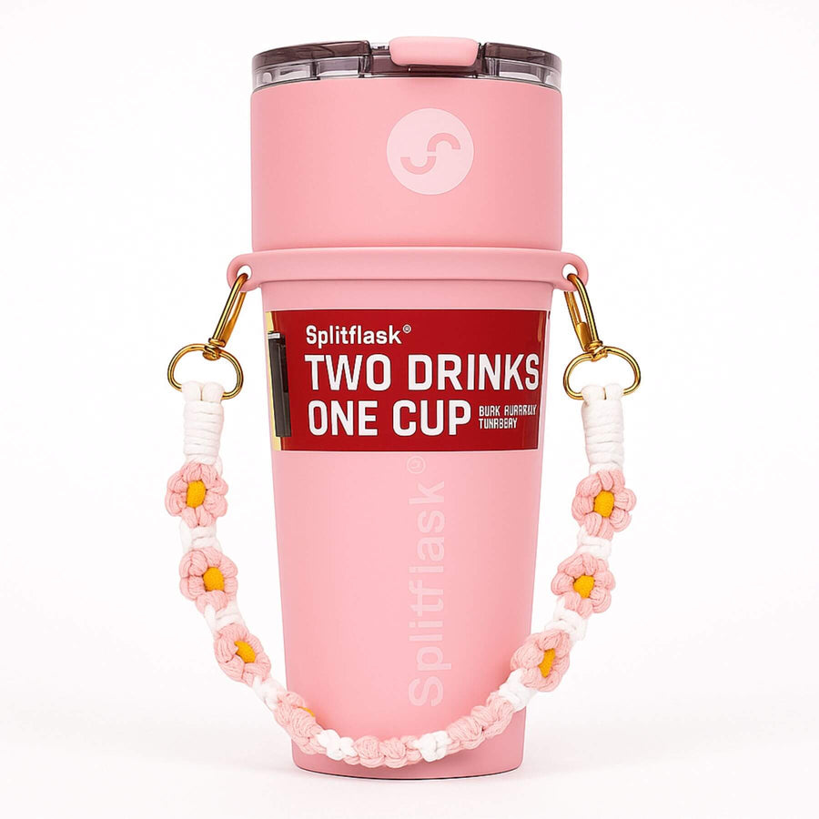 Hand-Woven Daisy Carrier – Compatible with 30oz & 40oz Splitflask - Splitflask: 2-In-1 Stainless Steel Tumbler