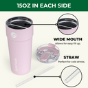2-IN-1 STAINLESS STEEL TRAVEL MUG